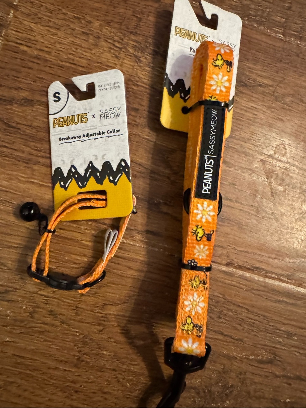 Sassy Meow Peanuts Woodstock Padded Neoprene 6 ft Cat Leash & collar set NEW
